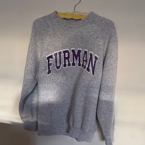 Soffe Gray Sweatshirt with Purple Furman Print